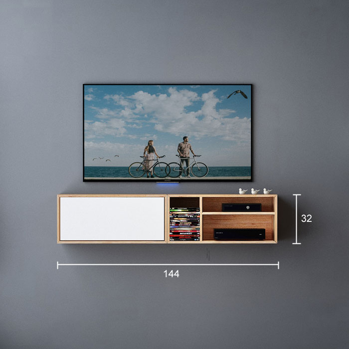 تصویر میز تلویزیون دیواری ابعاد