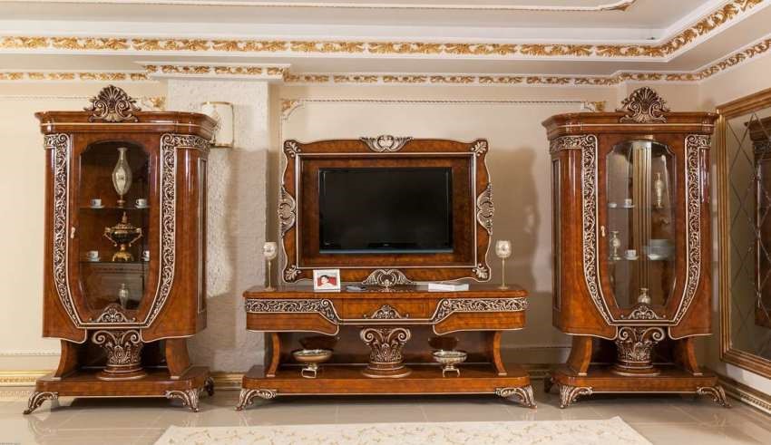 میز تلویزیون چوبی سلطنتی